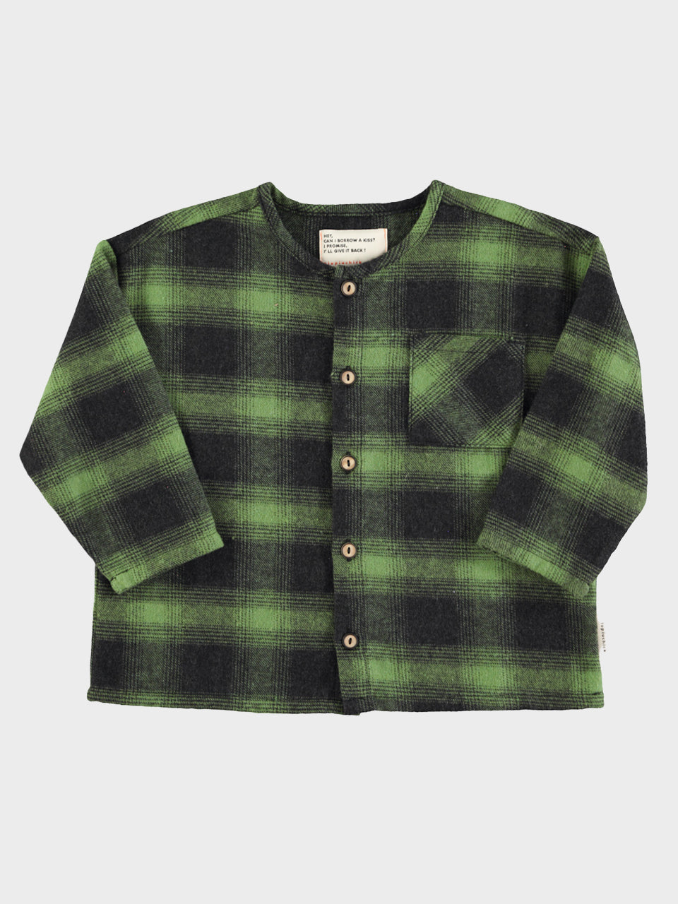piupiuchick - Long Sleeve Shirt - Green & Black Checkered