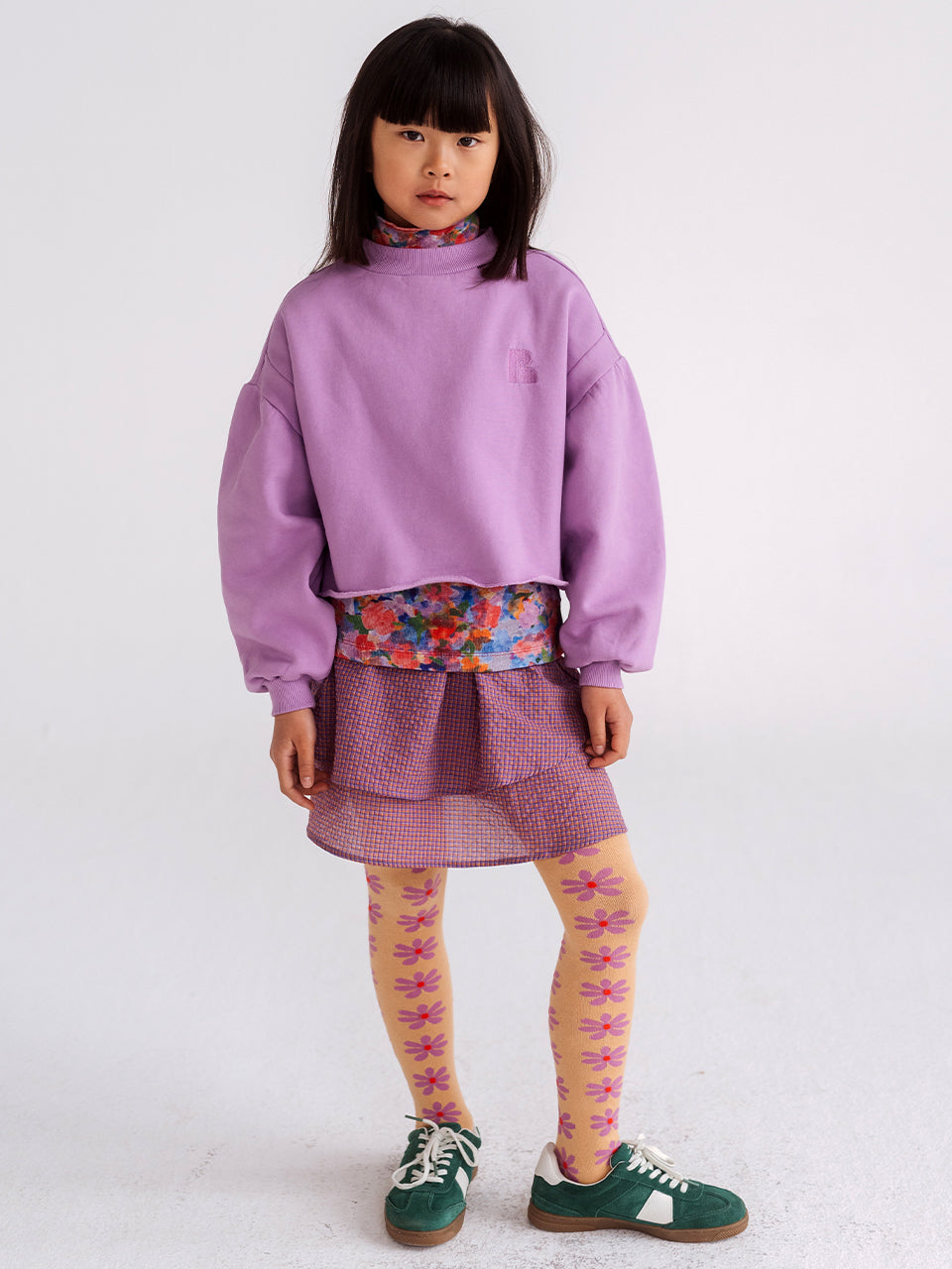 Repose AMS - Crop Heart Sweater - Violet Lilac