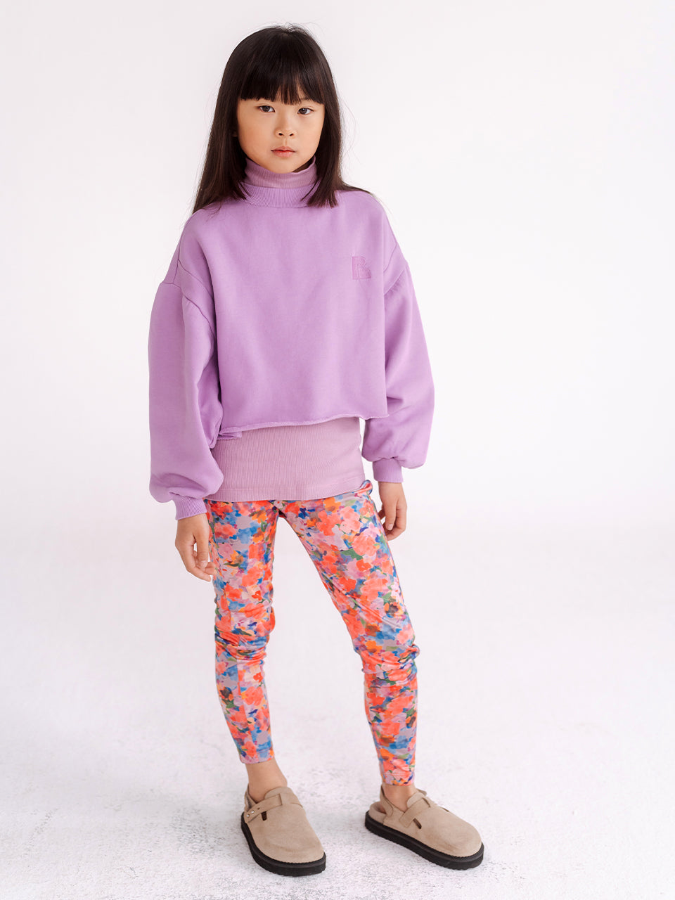 Repose AMS - Crop Heart Sweater - Violet Lilac