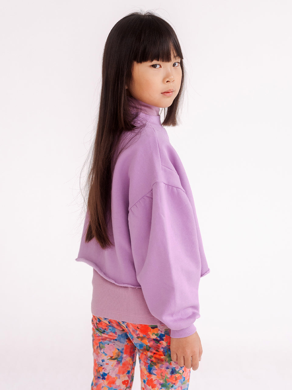 Repose AMS - Crop Heart Sweater - Violet Lilac