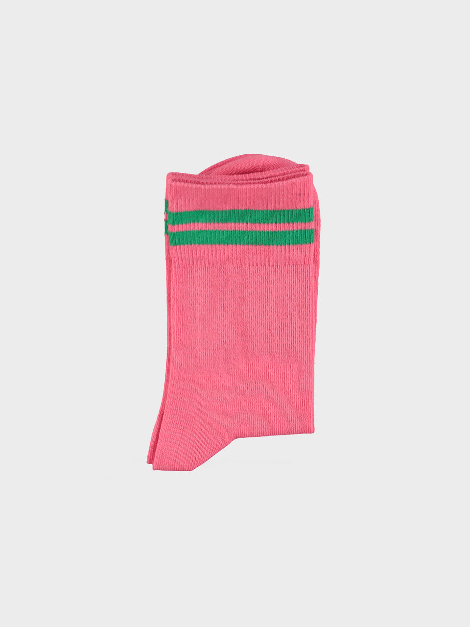 Piupiuchick - Short Socks - Pink w/ Green Stripes