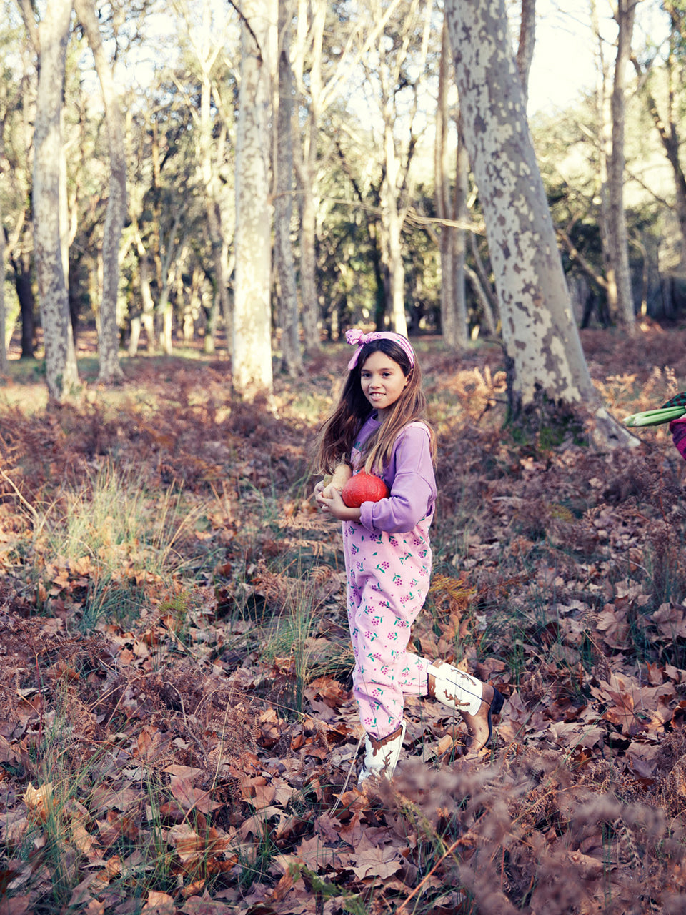 piupiuchick - Dungarees - pink corduroy - w/ flowers allover