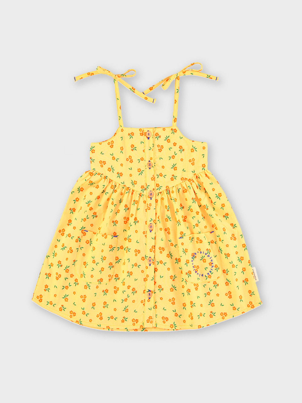 piupiuchick - short dress - yellow w/ flowers allover