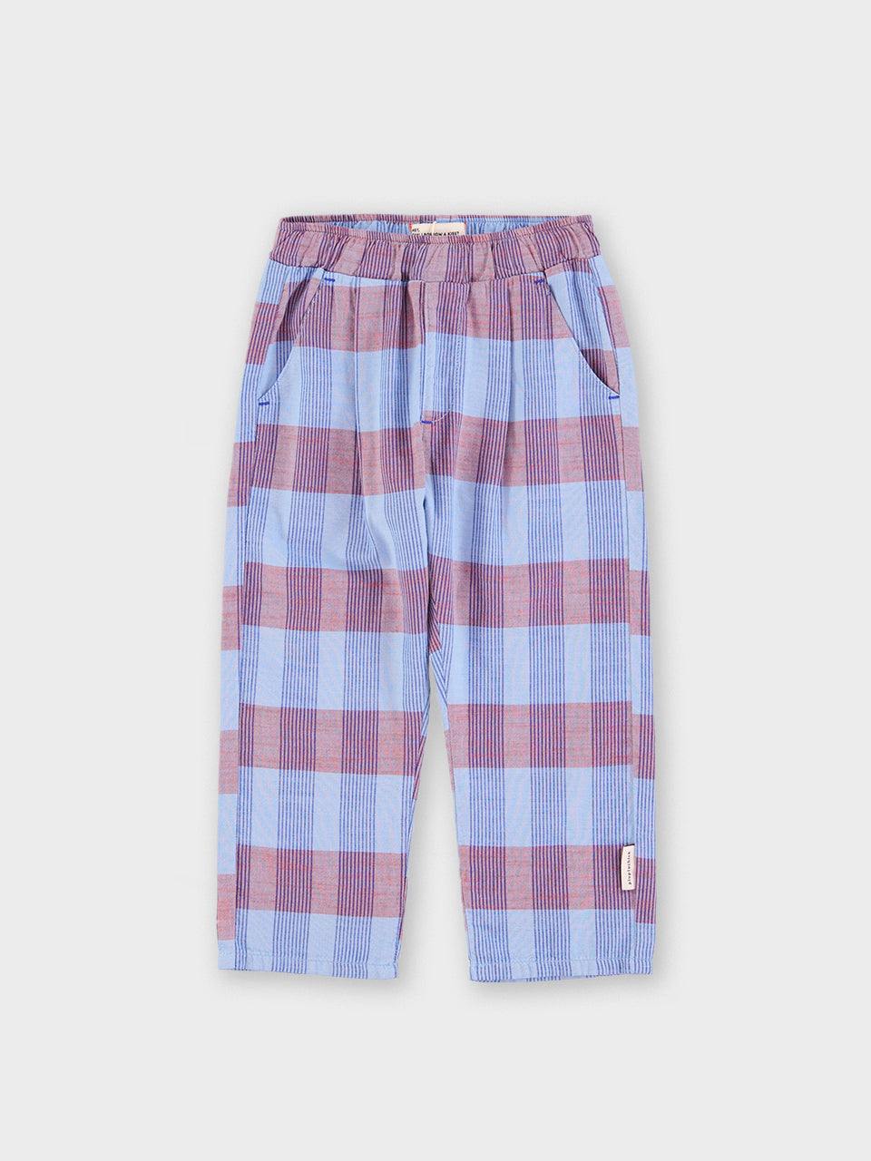 piupiuchick - unisex trousers - blue checkered