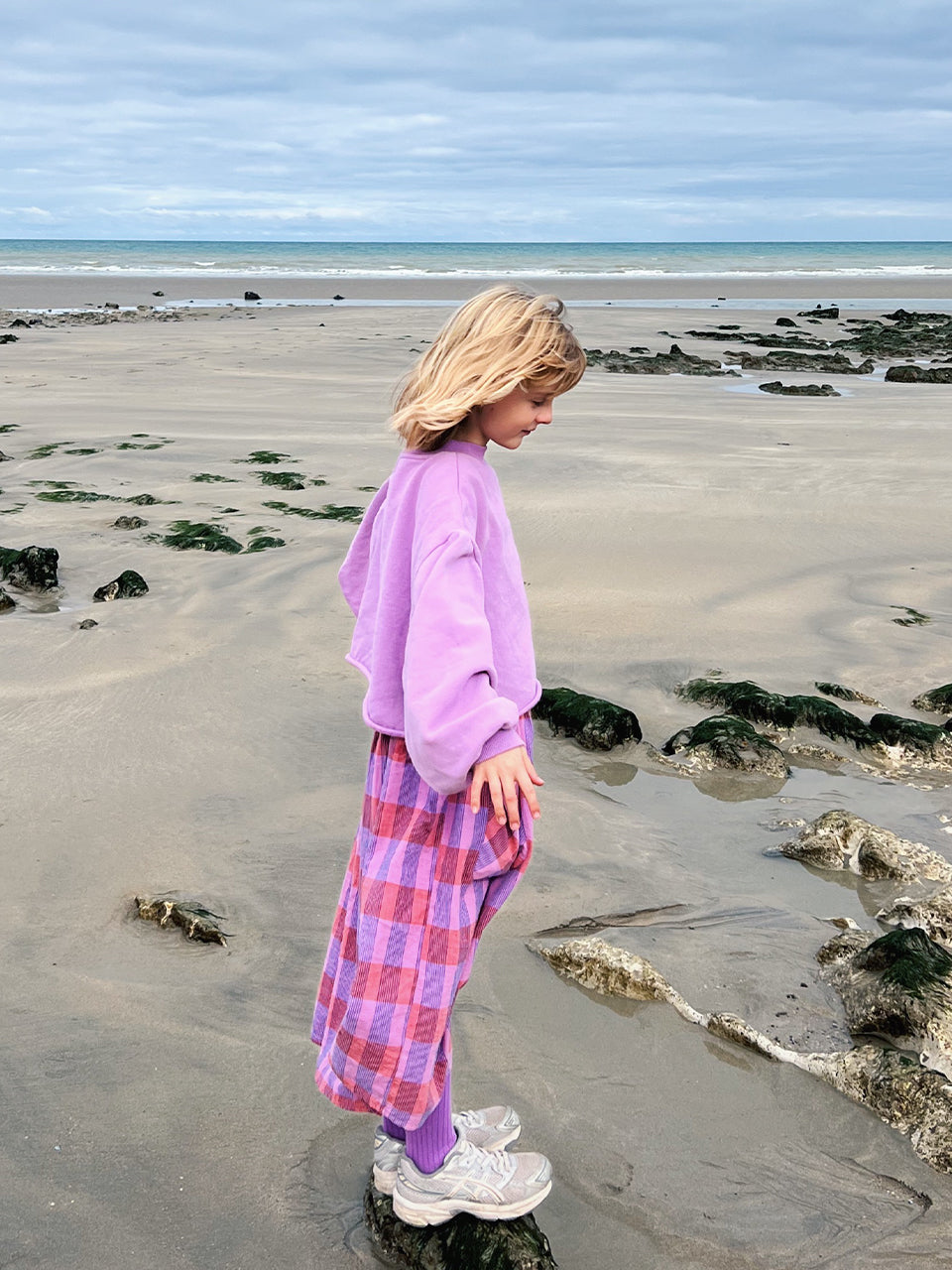 Vinterbundle i lilla toner - Kjole, Sweat & Strømpebukser (3-dels sæt)