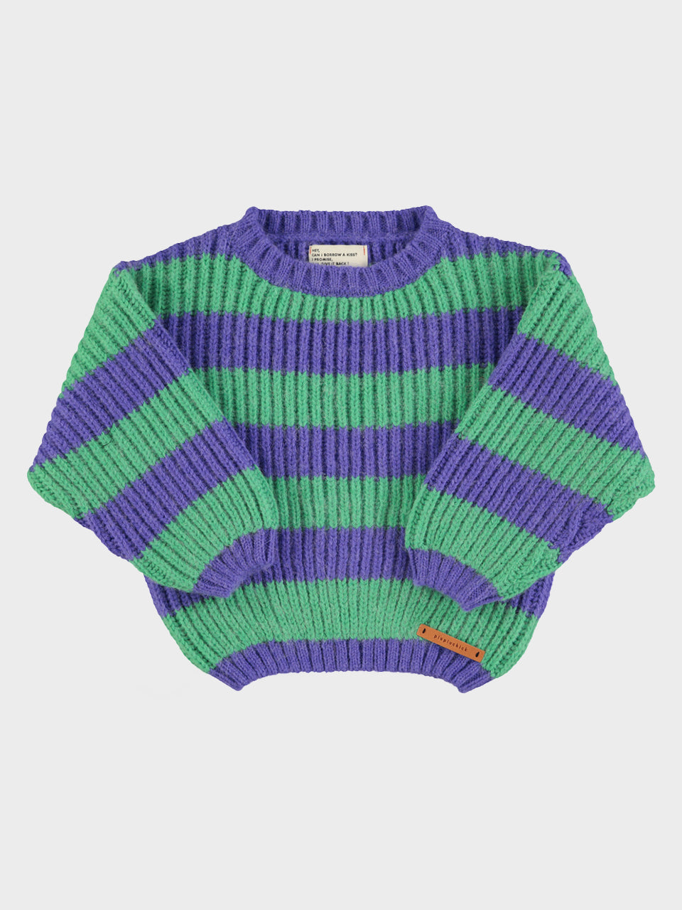 piupiuchick - Knitted Sweater - Green & Purple Stripes