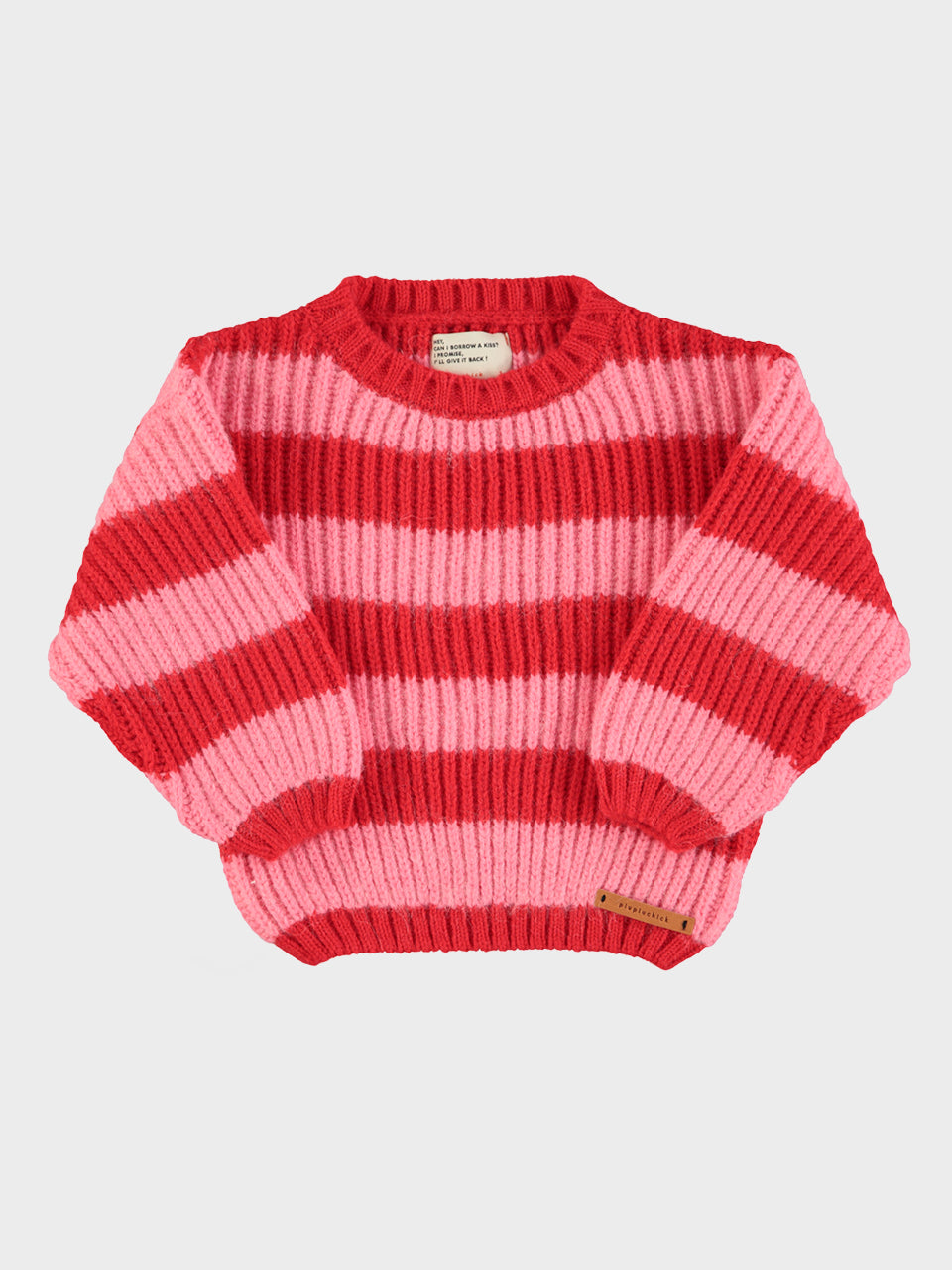 piupiuchick - Knitted Sweater - Red & Pink Stripes