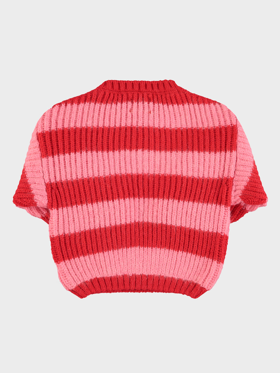 piupiuchick - Knitted Sweater - Red & Pink Stripes