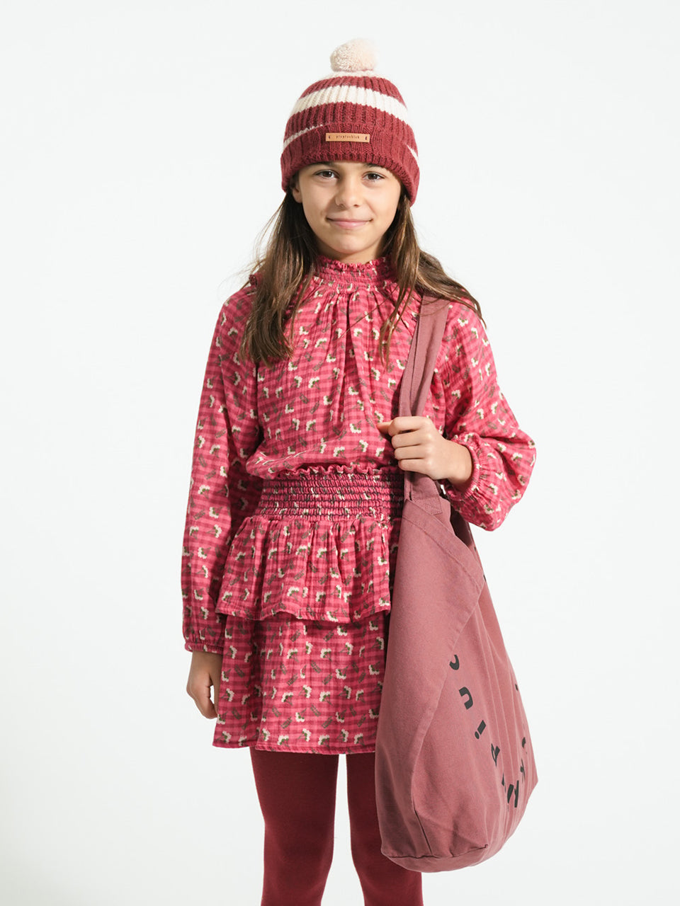 Piupiuchick - Short skirt - Pink checkered w/ flowers