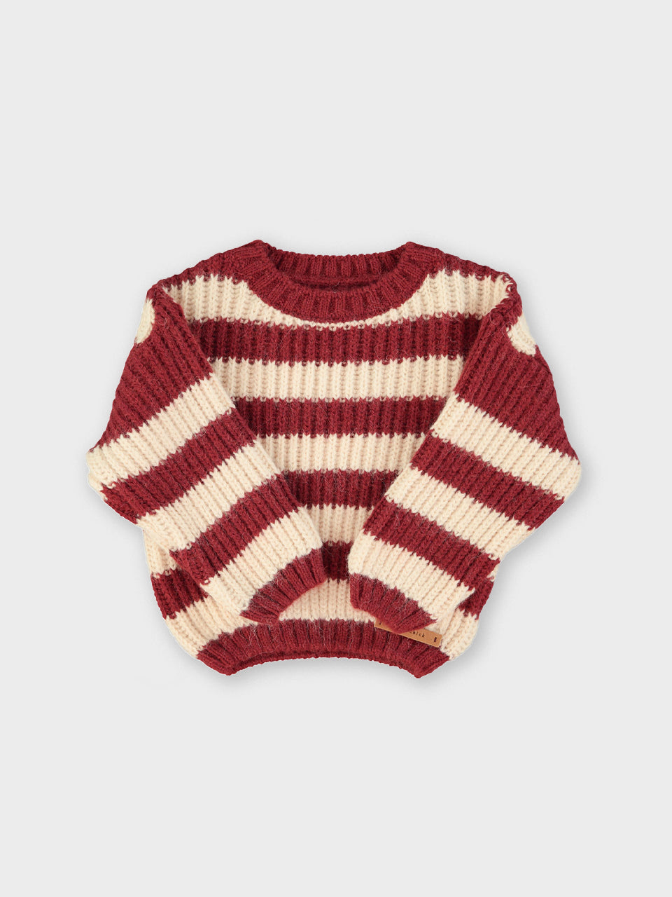 Piupiuchick - Knitted sweater - Bordeaux & light pink stripes