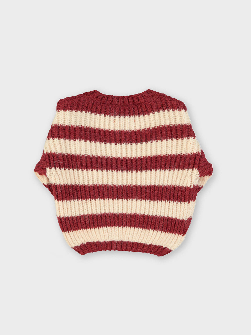 Piupiuchick - Knitted sweater - Bordeaux & light pink stripes