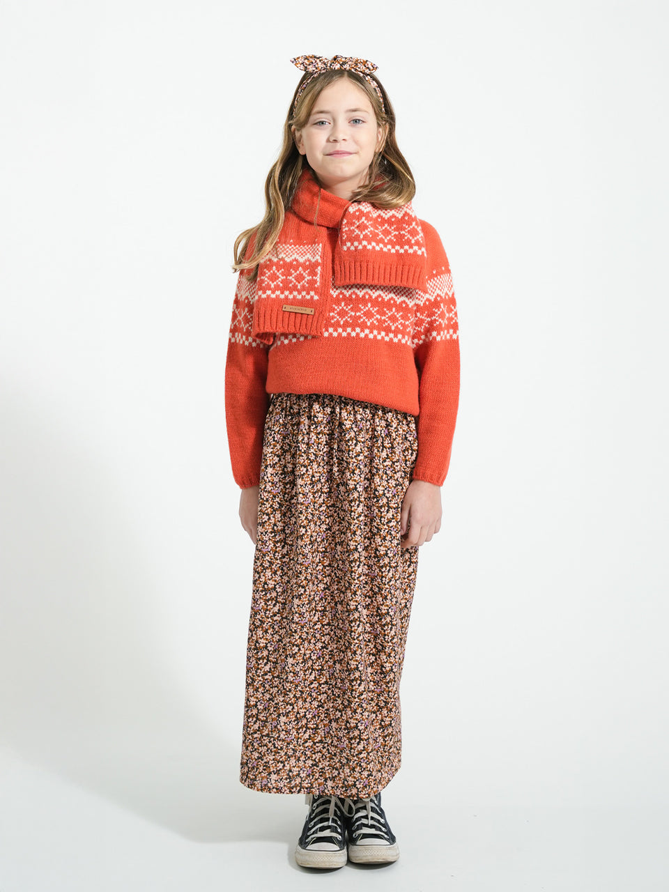 Piupiuchick - Long skirt - Light pink & brown flowers