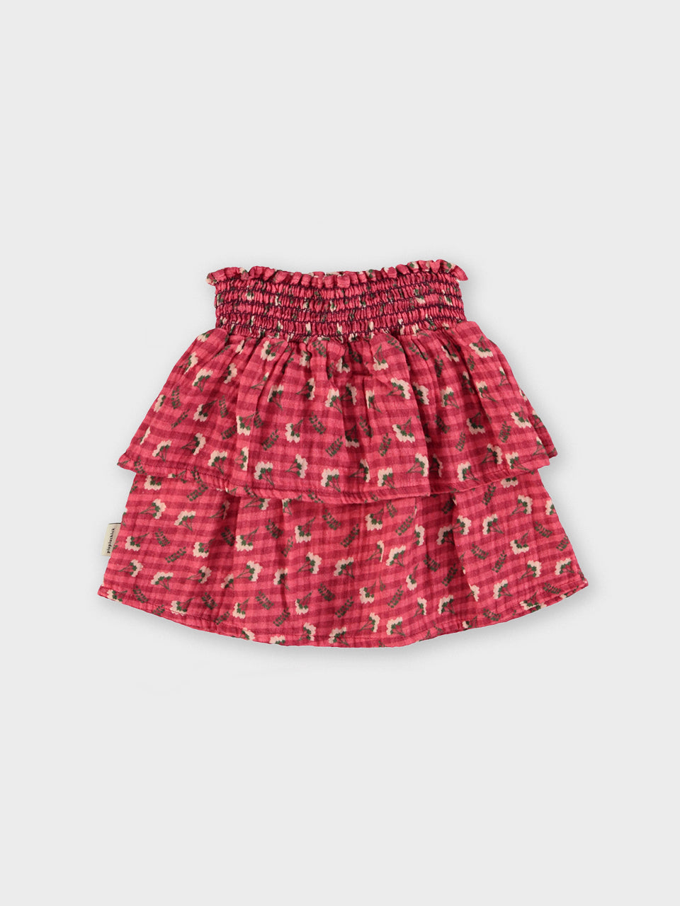 Piupiuchick - Short skirt - Pink checkered w/ flowers
