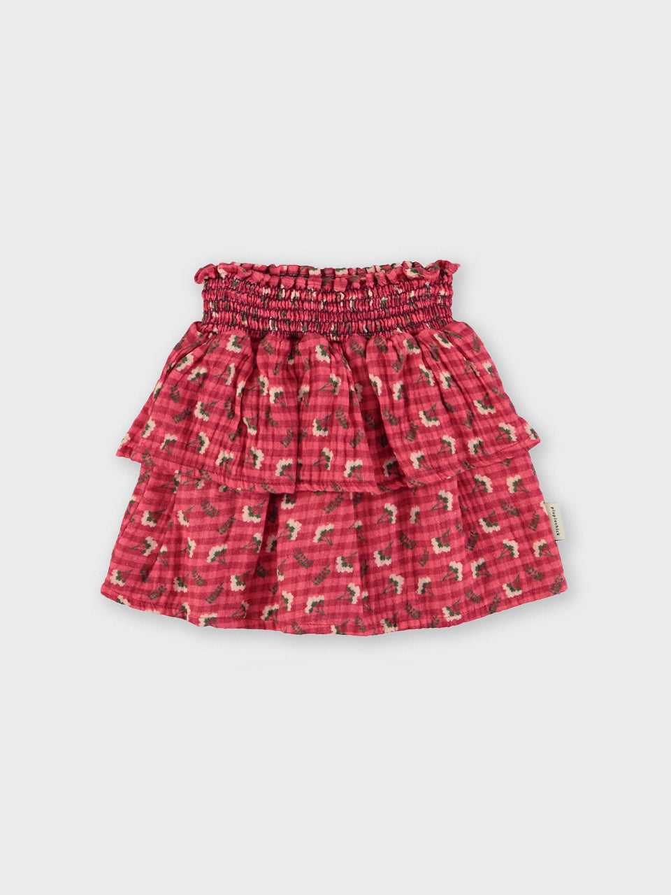 Piupiuchick - Short skirt - Pink checkered w/ flowers