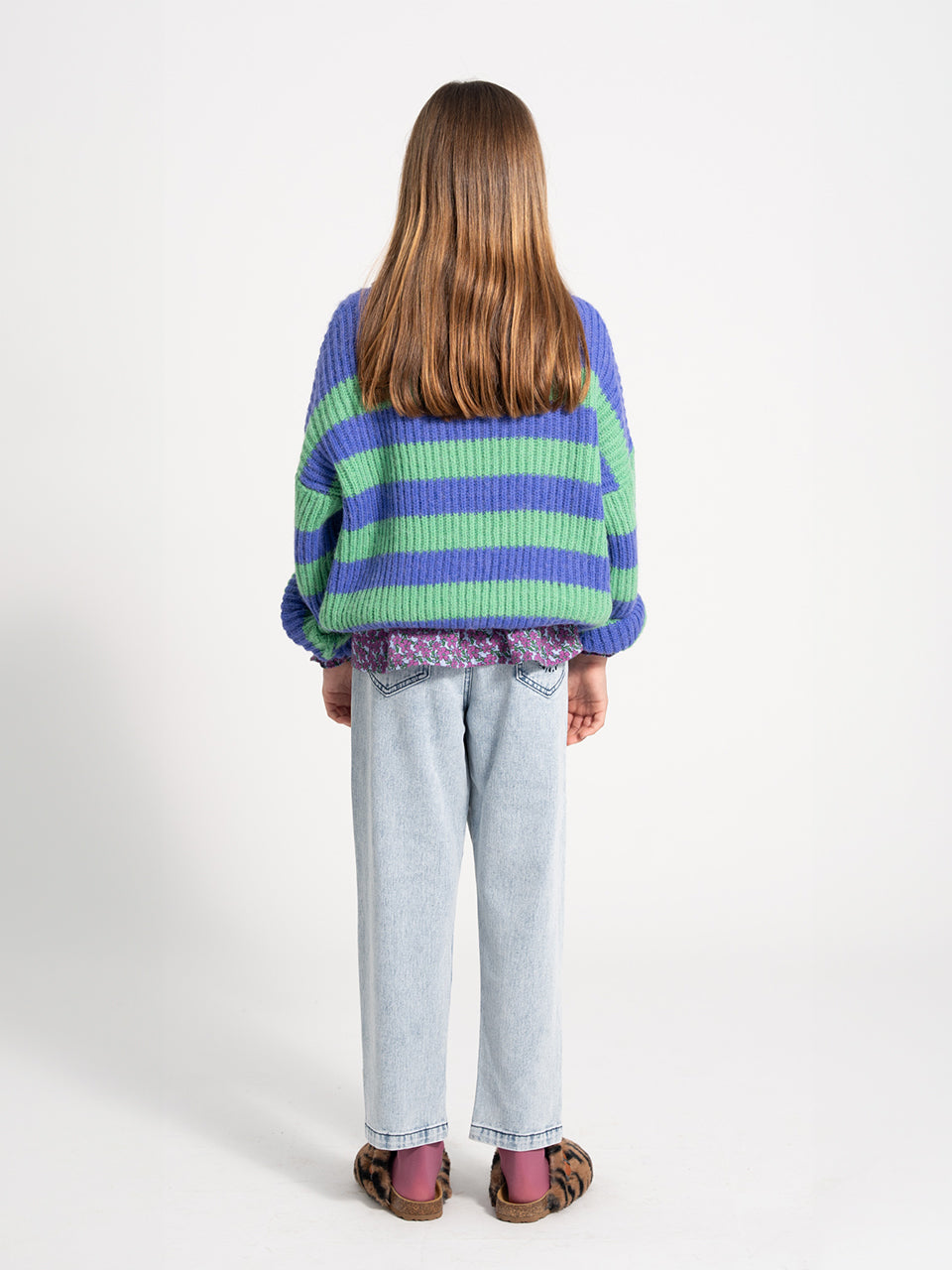piupiuchick - Knitted Sweater - Green & Purple Stripes